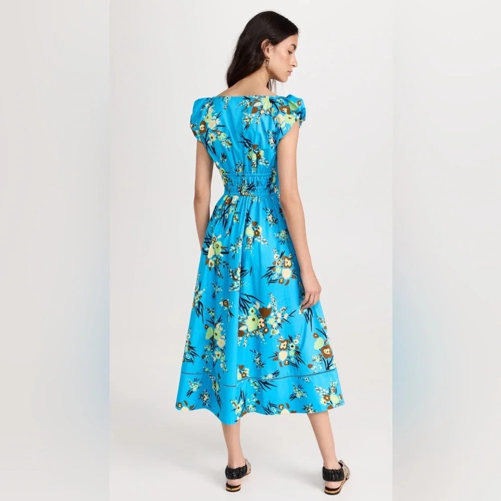 NWT $448 Tory Burch Printed Scoop-Neck Dress